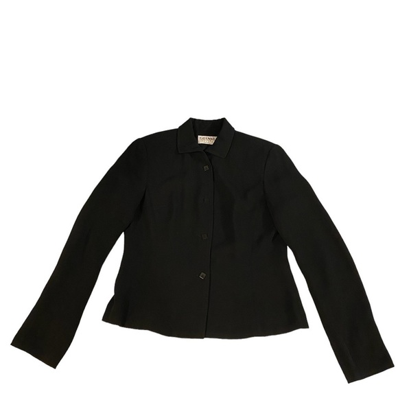 Gianni petite blazer button down black womans size 8 excellent condition - Picture 4 of 10